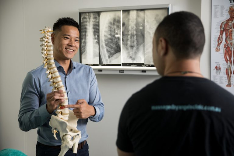 Sydney CBD Osteopath Dr Marcus Ng treating Spondylolisthesis