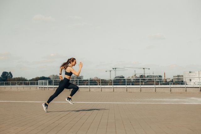 a girl running for her workout